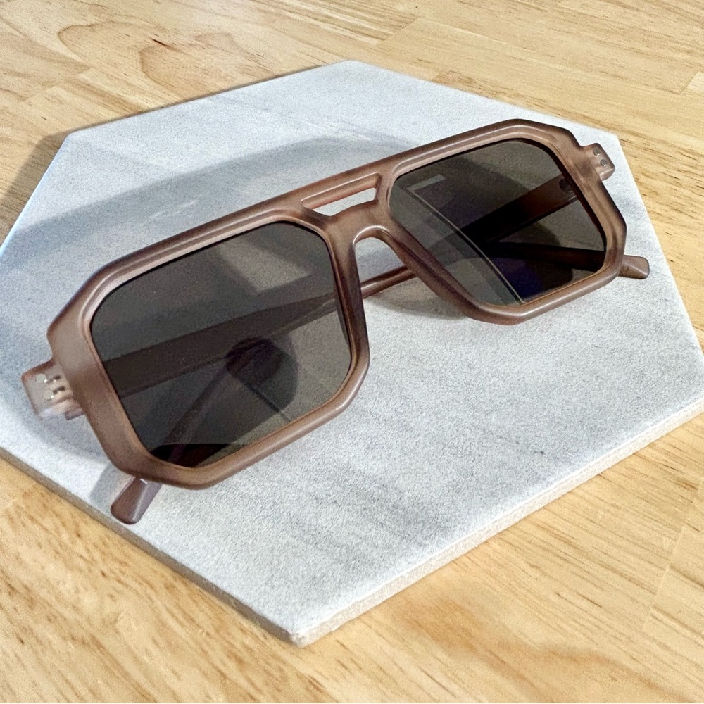 OPTIMUM OPTICAL 😎 Sun of the Terminator Taupe Rectangular Framed Sunglasses